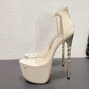 Side view PVC Transparent high heels for sale
