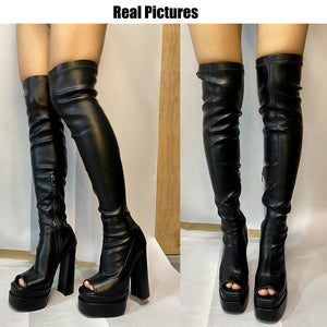 Black High Heel Boots for real