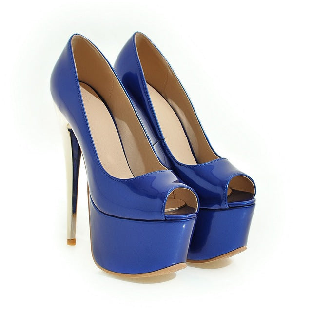 Blue peep 2025 toe heels