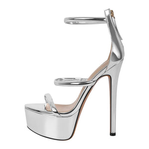 Silver high heels for sale