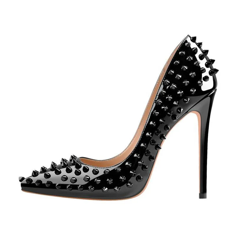 Black Rivet stiletto heels for sale