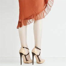 Load image into Gallery viewer, High-heeled shoes with a dress and tights on a white background
