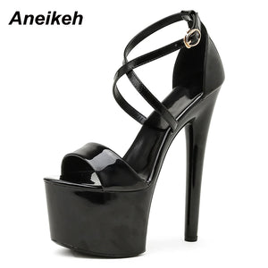 Black Cross Strap Heels for sale