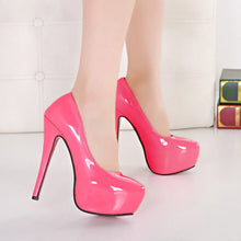 Load image into Gallery viewer, Side view pink size 13 high heels for sale