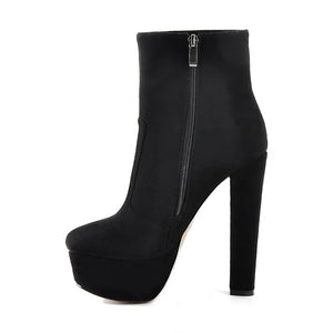 Side view black ankle boots for sale
