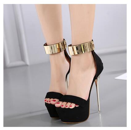 Side view high heel sandals