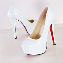 Load image into Gallery viewer, White high heel pumps for sale size 13
