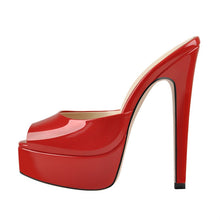 Load image into Gallery viewer, Side view high heel mules
