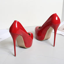 Load image into Gallery viewer, Rear view big size 13 red high heels