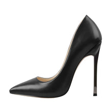 Load image into Gallery viewer, Red and black high-heeled shoe on a white background