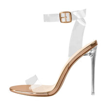Load image into Gallery viewer, Side view high heel sandals PVC