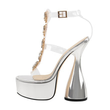 Load image into Gallery viewer, Side view high heel sandals 
