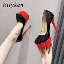 Load image into Gallery viewer, Red and Black Fun Platform Heels for sale