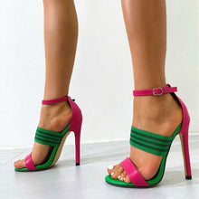 Load image into Gallery viewer, Side view high heel sandals with strap