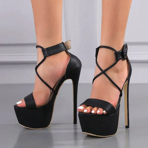 Side view black high heels