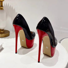 Load image into Gallery viewer, Red and Black Platform Heels