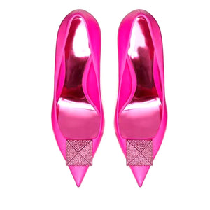 Crystal Studded Super High Heel Pumps