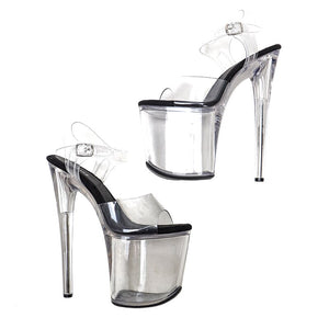Side view platform stripper heels