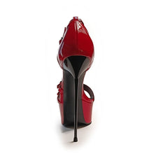Load image into Gallery viewer, Red thin heel open toe sandals
