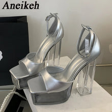 Load image into Gallery viewer, Silver Square Toe Heels for sale