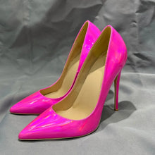 Load image into Gallery viewer, Side view for pink high heels for women