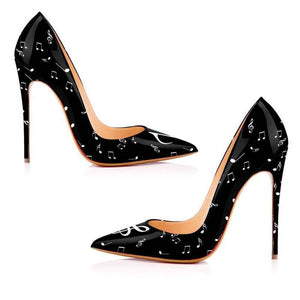 side view black high heels