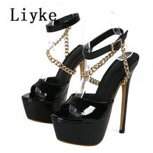 Load image into Gallery viewer, Black High Heel Sandals