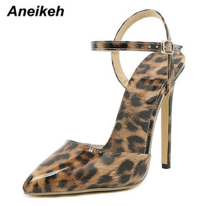 Side view leopard print high heels