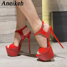 Load image into Gallery viewer, Red high heel sandals for sale