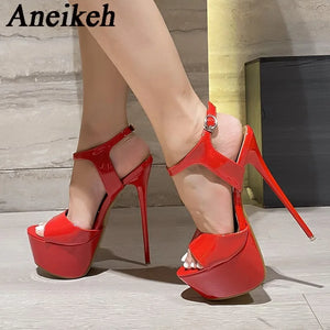 Red high heel sandals for sale