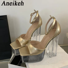 Load image into Gallery viewer, Gold Square Toe Heels for sale