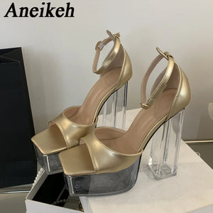 Gold Square Toe Heels for sale