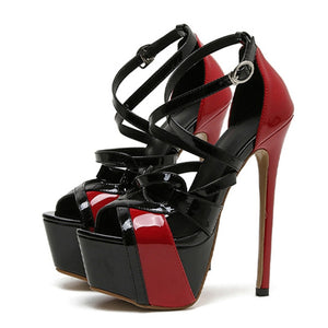 Side view high heel sandals