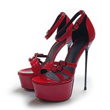 Load image into Gallery viewer, Red open toe sandals