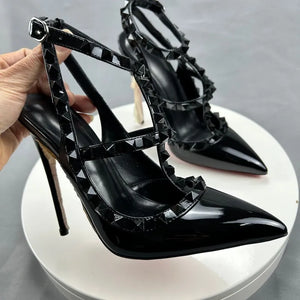 Side view black high heels for sale