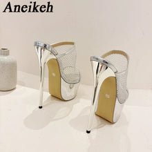 Load image into Gallery viewer, Silver Mesh High Heels for sale