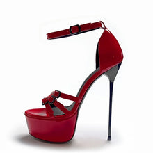 Load image into Gallery viewer, Red Open toe sandals with ankle strap