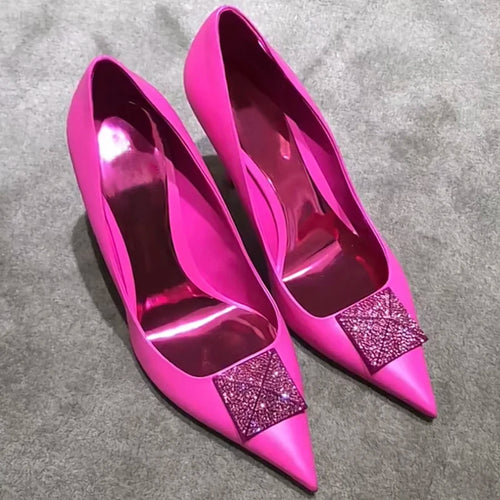 Crystal Studded Super High Heel Pumps