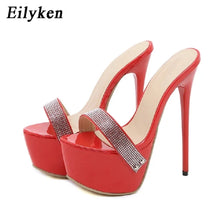 Load image into Gallery viewer, Red mule high heels for sale. Low stock.