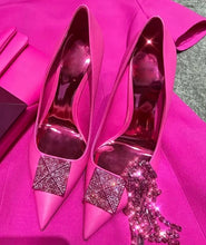 Load image into Gallery viewer, Crystal Studded Super High Heel Pumps