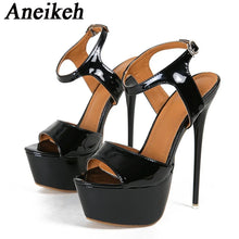 Load image into Gallery viewer, Black high heel sandals for sale