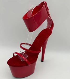 Side View Red Pole Dance Heels for Sale