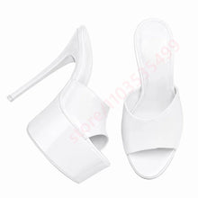 Load image into Gallery viewer, Clear PVC Platform Mules for Women