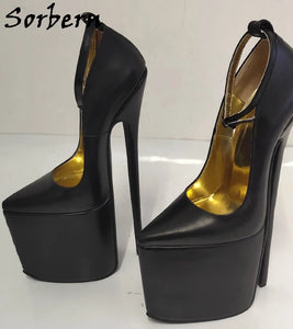 Side view black fetish high heels for sale extreme fetish heels