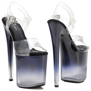 Front and rear view PVC Stripper High Heels