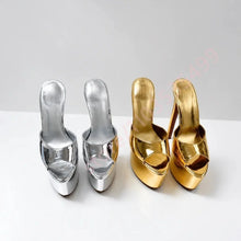Load image into Gallery viewer, Clear PVC Platform Mules for Women
