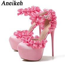 Load image into Gallery viewer, Side view pink platform high heels