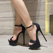 Load image into Gallery viewer, Sequined Platform Sandals