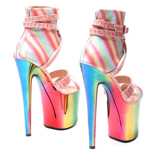 Load image into Gallery viewer, Rear View Iridescent Stripper High Heels