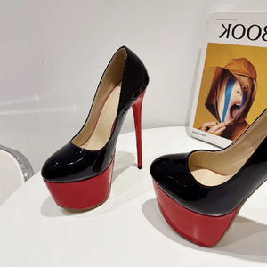 Red and Black Platform Heels